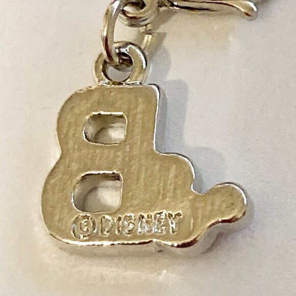 Vintage Disney Pink Crystal Mickey Mouse Ears Charm Clip On Initial Letter B - Picture 8 of 10